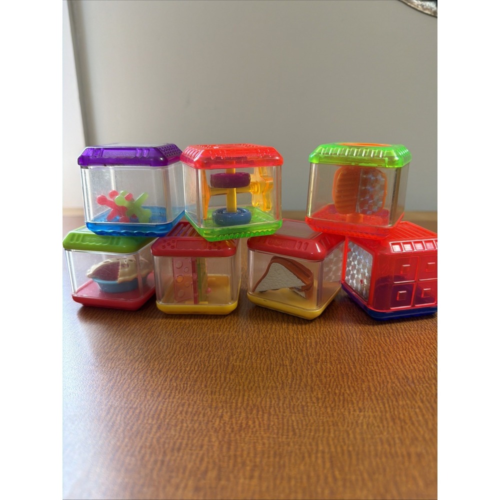 Vintage Fisher Price Peek A Boo Blocks, Set Of 8